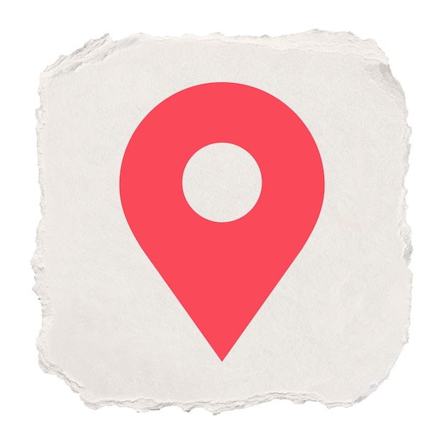 Localisation pin png icône autocollant dessin en papier déchiré sur fond transparent
