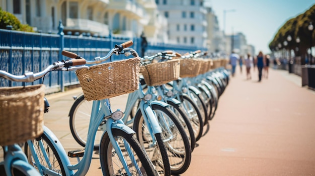 Location de vélos dans une journée d'été à Brighton en Angleterre