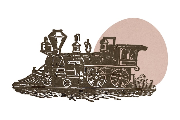 Locomotive vintage à fond transparent