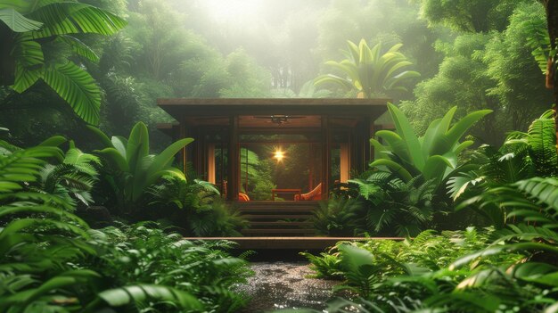 Le lodge de retraite de la forêt tropicale