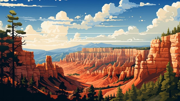 Photo lofi design mettant en valeur le magnifique paysage du parc national de bryce canyon