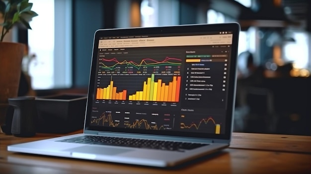 Logiciel d'analyse pour ordinateurs portables et commerce en ligne Les données des investissements graphiques d'analyse commerciale, la gestion commerciale et financière ainsi que l'IA générative sont toutes disponibles dans l'application de tableau de bord