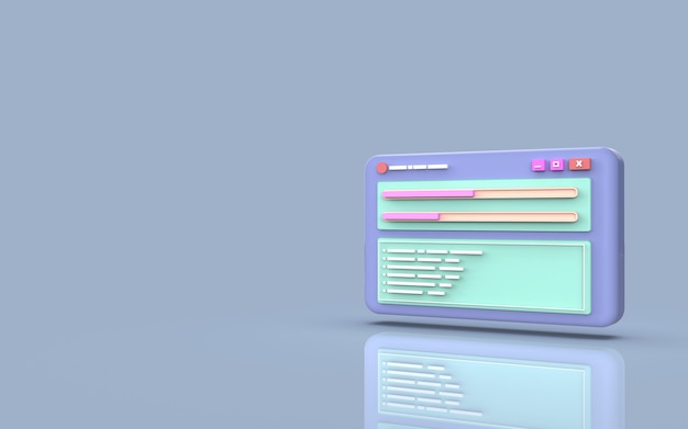 Logiciel d'application mobile et fichier de copie de développement web illustration mignonne rendu 3d