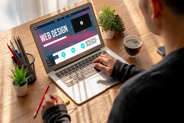 Le logiciel de conception de sites Web fournit un modèle à la mode pour les entreprises de vente au détail en ligne et le commerce électronique