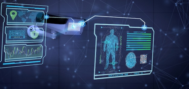 Logiciel de reconnaissance et de détection sur un système de caméra de sécurité - rendu 3d