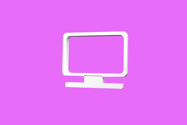 Logiciel de surveillance sur fond de couleur rendu 3d de l'icône de l'ordinateur