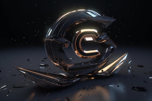 Photo un logo 3d avec la lettre c dessus