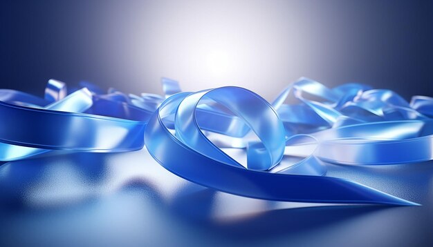 Photo logo 3d de ruban bleu