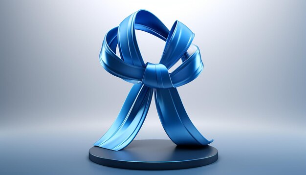 Photo logo 3d de ruban bleu