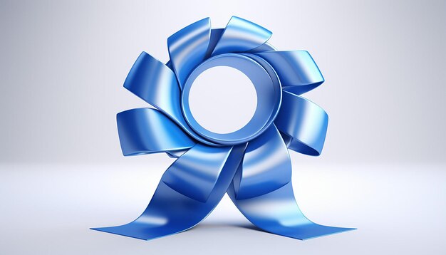 Photo logo 3d de ruban bleu