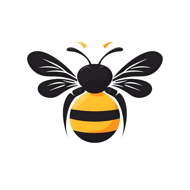 Logo de l'abeille Abeille isolée sur fond blanc Illustration vectorielle