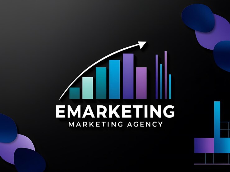 Photo logo d'une agence de marketing électronique montrant la croissance et le succès