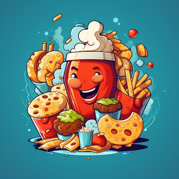 logo d'aliments de dessin animé