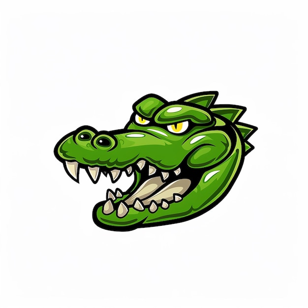 Le logo de l'alligator sur fond blanc plat