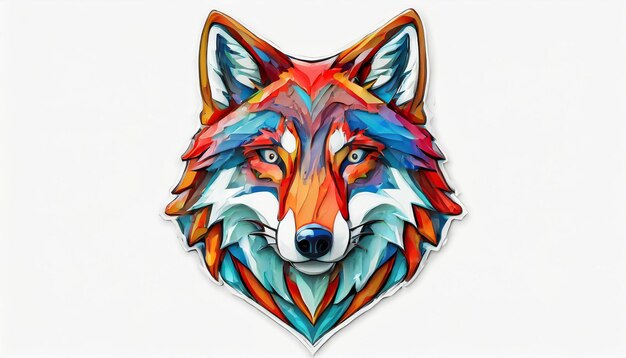 Photo logo de l'animal illustration d'une icône de l'emblème du loup logotipé imprimé