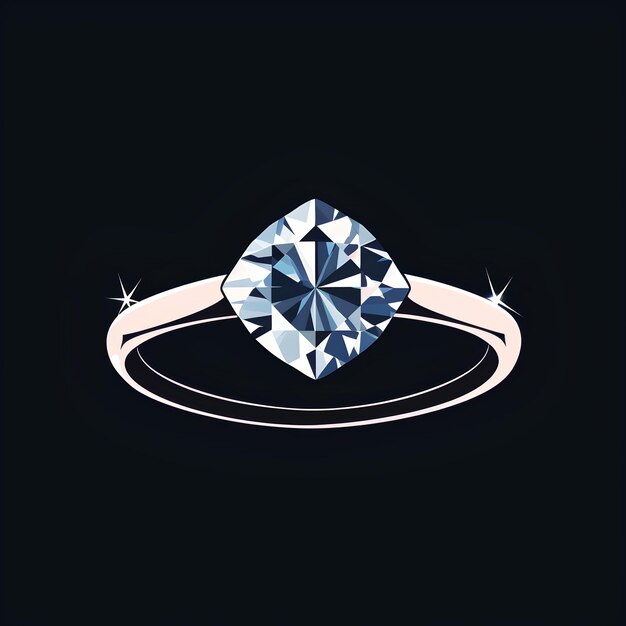 Le logo de l'anneau de mariage au diamant singulier est propre.