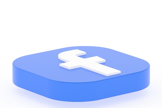 Logo de l'application Facebook rendu 3d sur fond blanc