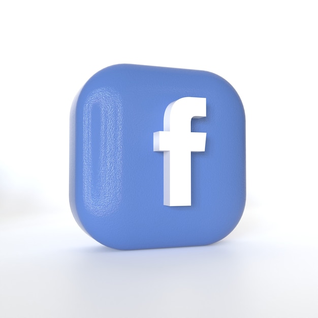 Logo de l'application Facebook avec rendu 3D