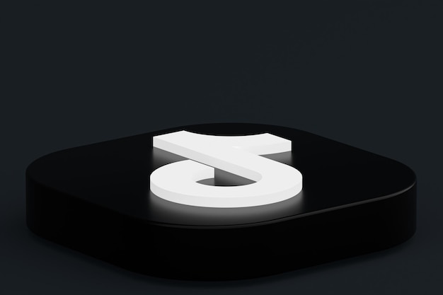 Logo de l'application Tiktok rendu 3d sur fond noir