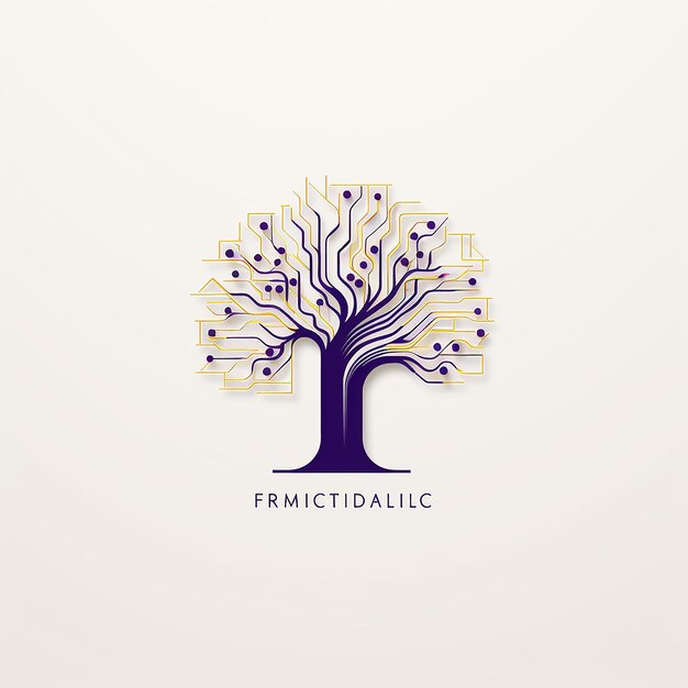 Photo logo d'arbre sophistiqué sur fond blanc