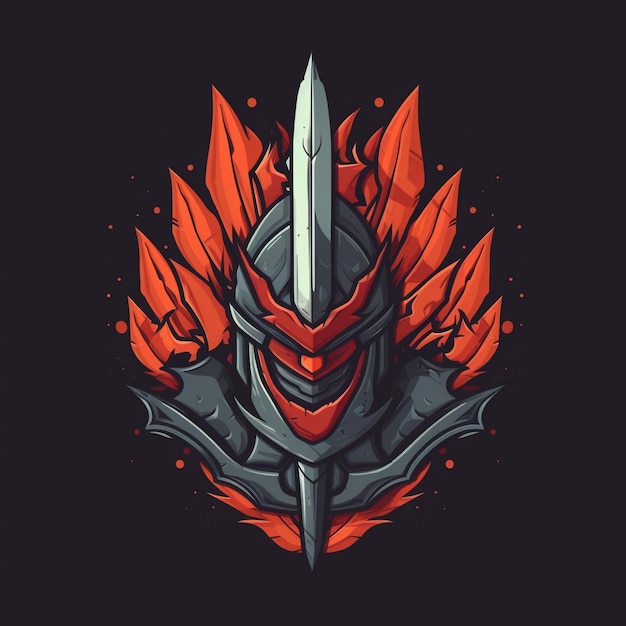 Logo d'arme de jeu de dessin animé pour une marque de jeu