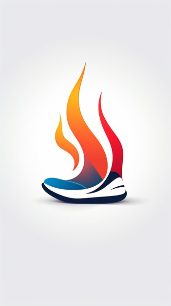 logo arrafé avec une flamme sur un fond blanc