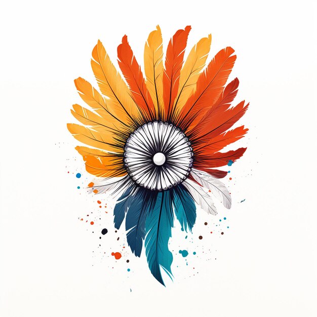 Photo logo de l'arrangement des plumes tropicales