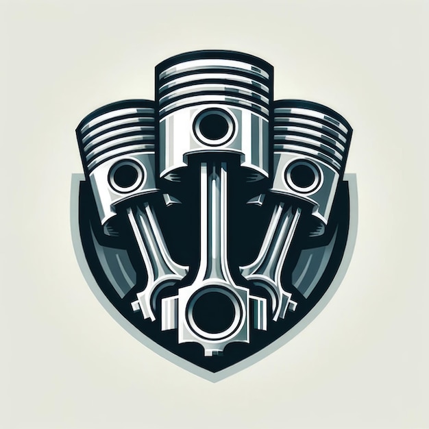 Photo logo automobile dynamique avec des pistons de moteur stylisés