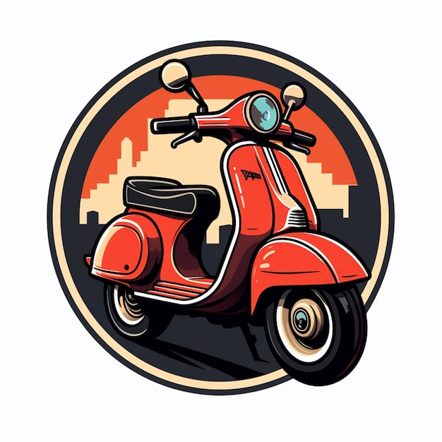 Photo le logo de la bande dessinée vespa