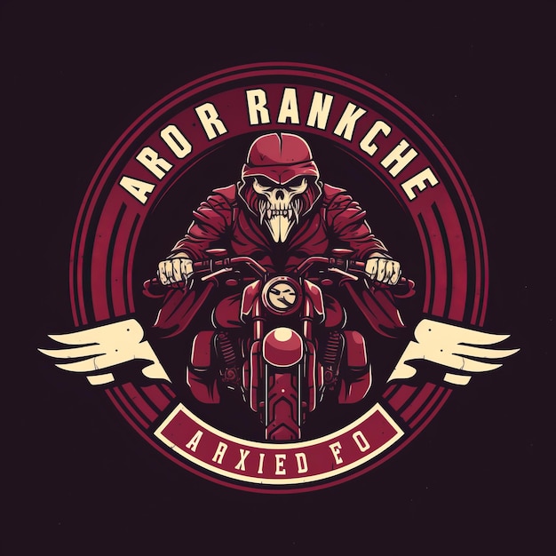 Photo le logo de la biker alliance dans un style graphique minimaliste avec un fond rouge foncé