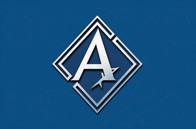 Photo un logo bleu et argenté avec une étoile dessus