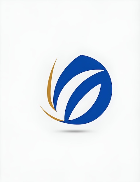 un logo bleu et blanc avec un logo blanc et bleu dessus