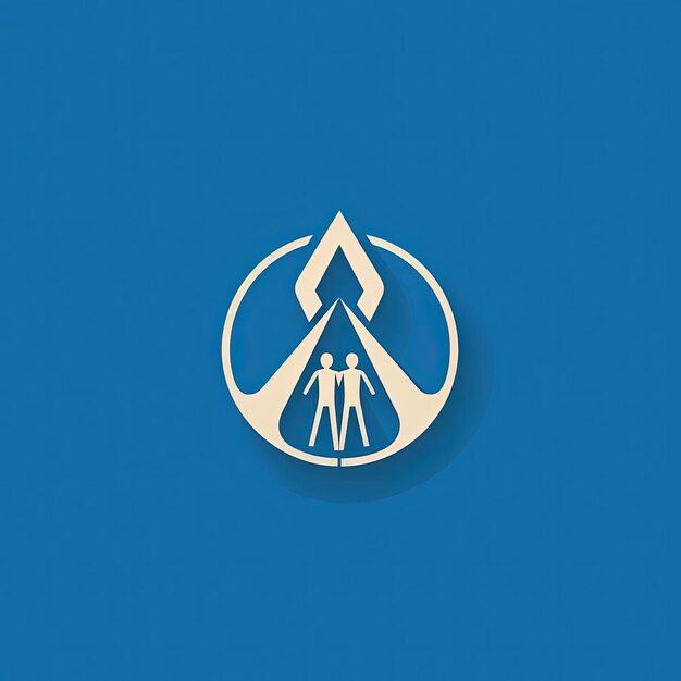 un logo bleu pour façonner la paix ensemble dans le style de la conception graphique vintage