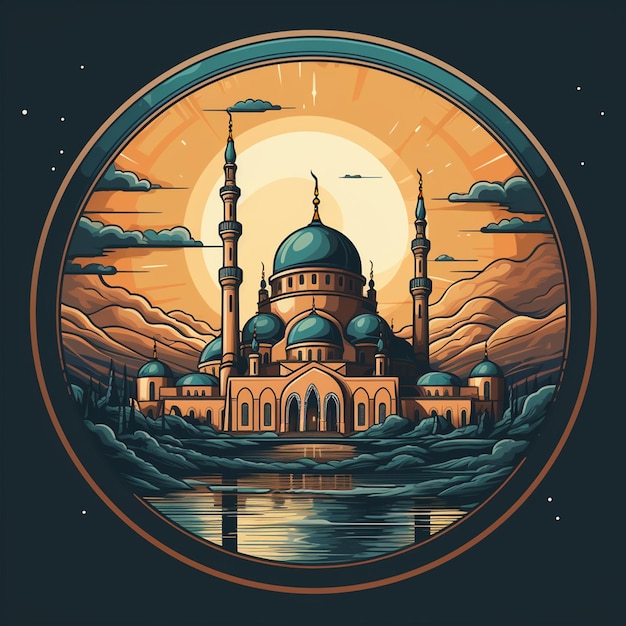 logo de la caricature de la mosquée