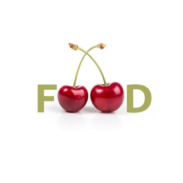 Le logo de la cerise peut être utilisé pour la publicité du logo de l'entreprise de la journée mondiale de la sécurité alimentaire, etc.