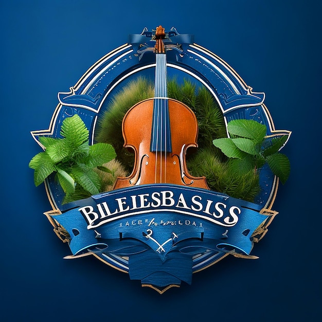 Photo le logo et la chemise inspirés du bluegrass sont conçus sur un fond blanc.