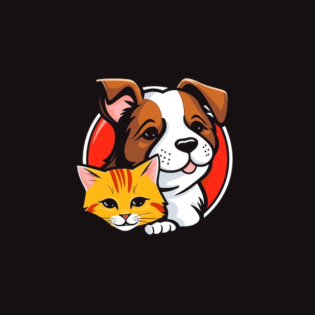 logo d'un chien et d'un chat en cercle