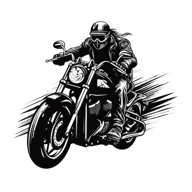 Logo de club de moto noir isolé