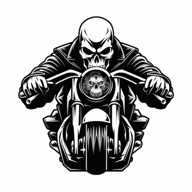 Photo logo de club de moto noir isolé