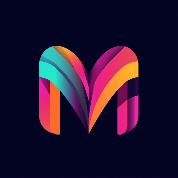 Photo un logo coloré avec la lettre m dessus