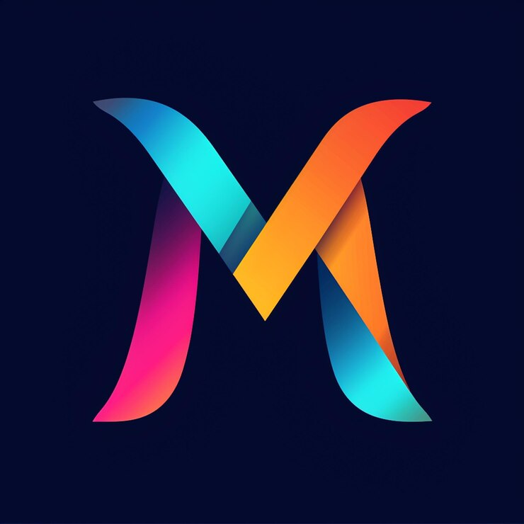 Photo un logo coloré avec la lettre m dessus