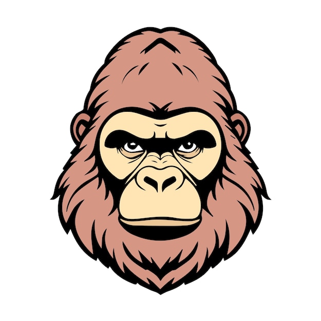 logo de couleur de conception vectorielle de la tête de gorille