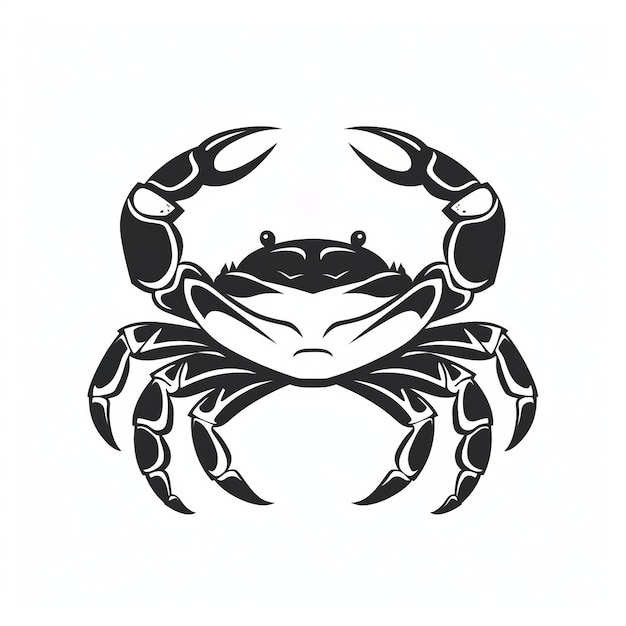 Logo de crabe noir et blanc sur fond blanc