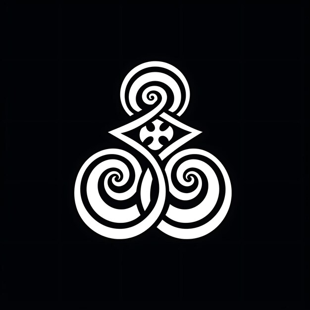 Le logo de la crête du druide celtique avec triple spirale et le dessin CNC de l'encre de tatouage de T-shirt Standing Ston