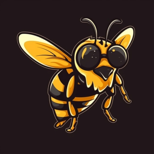 Logo de dessin animé d'abeille 2