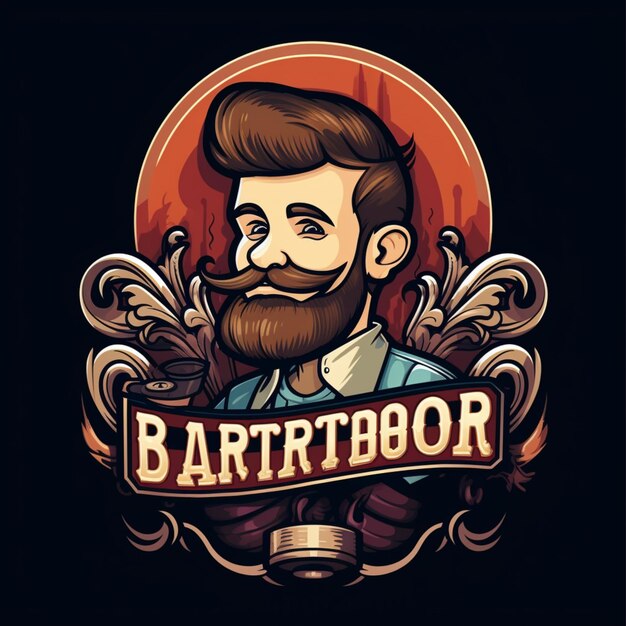 Photo logo de dessin animé du barbier