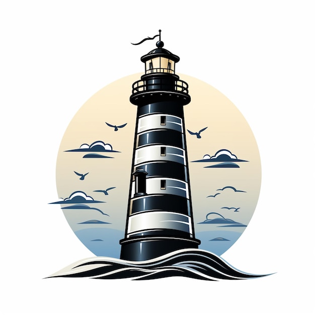 logo de dessin animé du phare