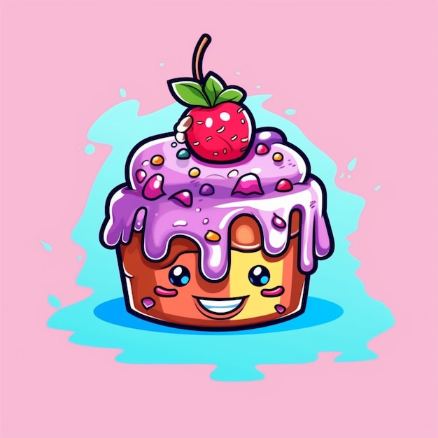 Logo de dessin animé de gâteau 1