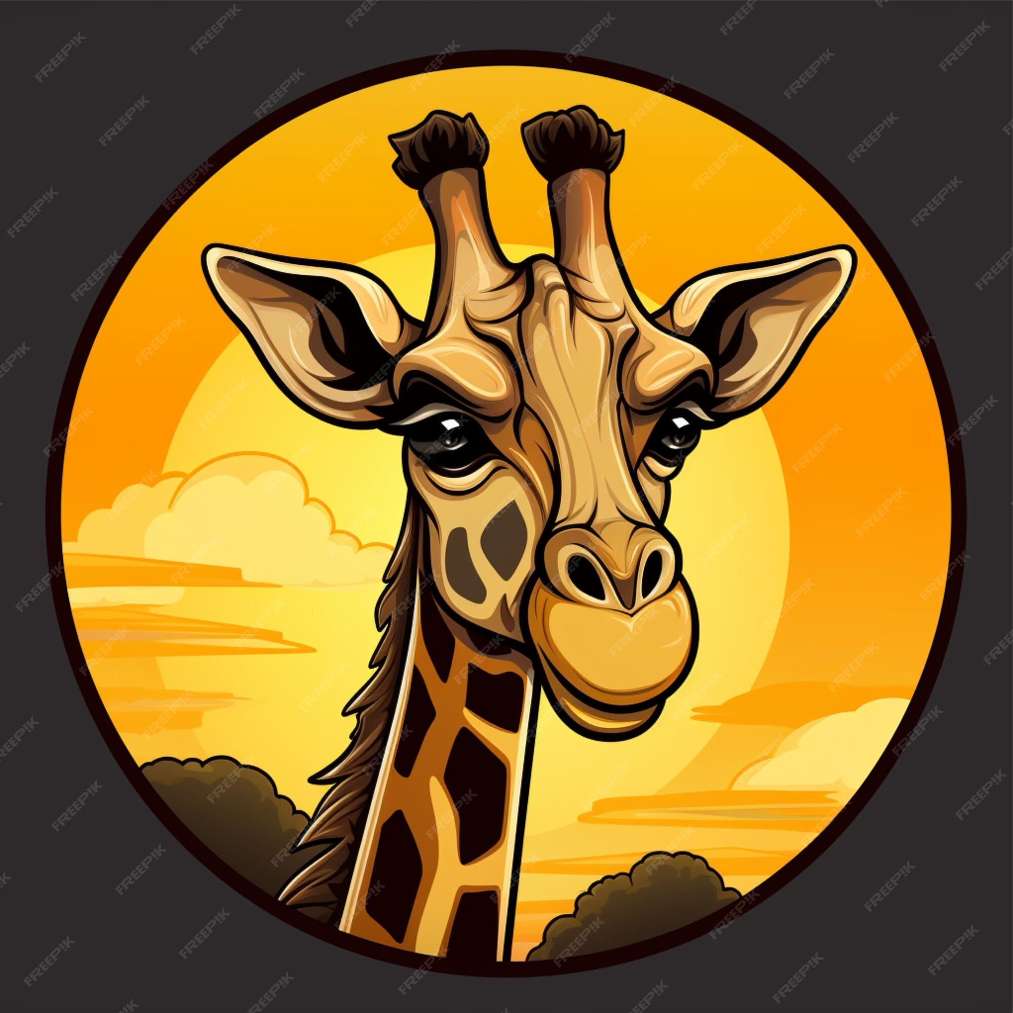 Logo De Dessin Animé De Girafe