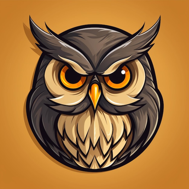 Logo de dessin animé de hibou